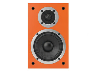 Fototapeta premium Orange speaker system isolated on transparent background