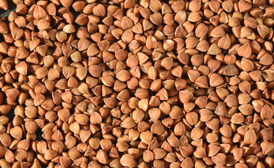 Buckwheat Grain Texture. Food Background