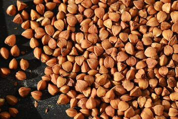 Buckwheat Grain Texture. Food Background