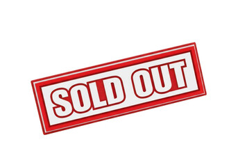 A red stamp with the words sold out isolated on transparent background