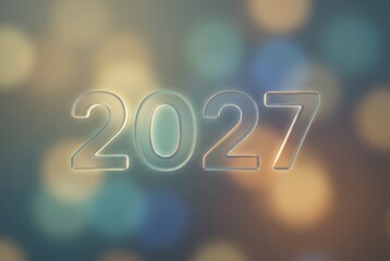 New year 2027 celebration with bokeh lights background festive