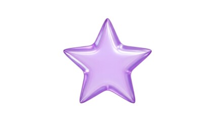 Obraz premium Purple Star 3D Render Icon Isolated on White Background for Graphic Design and Web Elements
