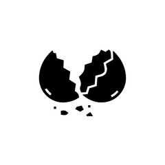 Fragile Cracked Eggshell Vector