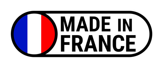 made in france french made flag colors logo symbol vector isolated on transparent background