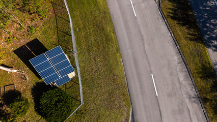 Solar panels installed on holding brackets