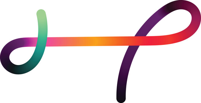 Illustration of colorful gradient swirl design element with vibrant hues and smooth curves