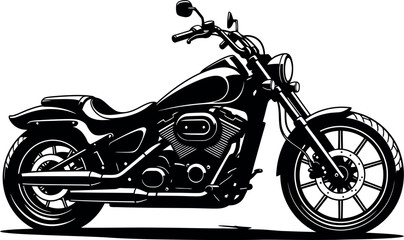 Black And White Touring Motorcycle Icon © designer