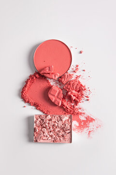 Crushed professional makeup powders in vibrant colors