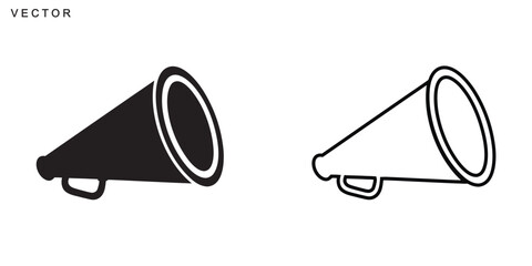 Cheer Megaphone collection, Cheer Megaphone Silhouette on a white background