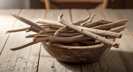 Dried Licorice Roots in Woven Basket.