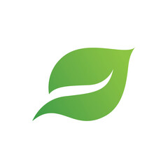 Simple green leaf icon template