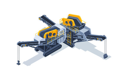 Industrial machinery equipment with yellow and gray components.