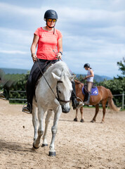 riding girl and horse