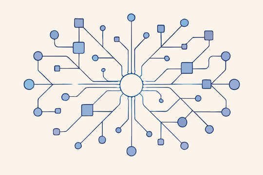 Organizational Communication Network and Neural Pathway Structure illustration
