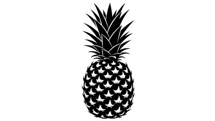 Obraz premium Black and White Pineapple Illustration Isolated.