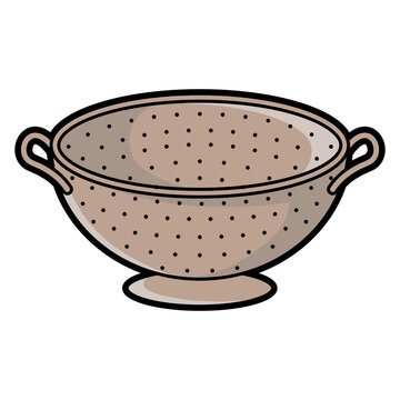 Kitchen colander with many small holes illustration
