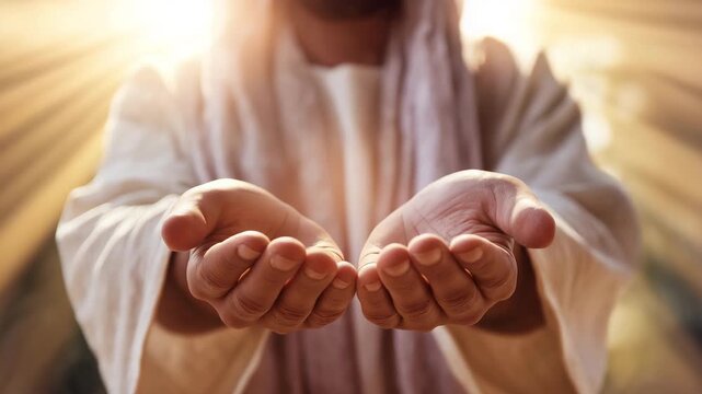Mercy and compassion through Jesus, spiritual healing and inner peace concept