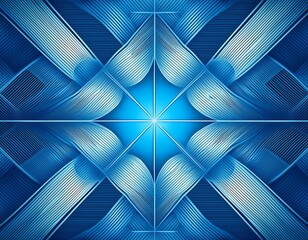 seamless and symmetrical grid pattern over a bright blue background