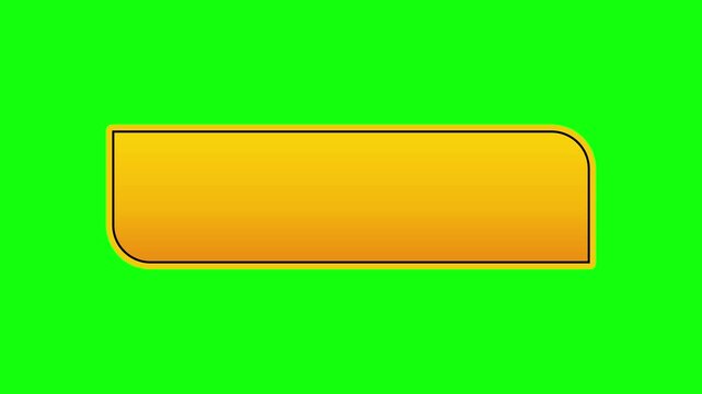 Blank Yellow UI Button Animation with Green Screen Background