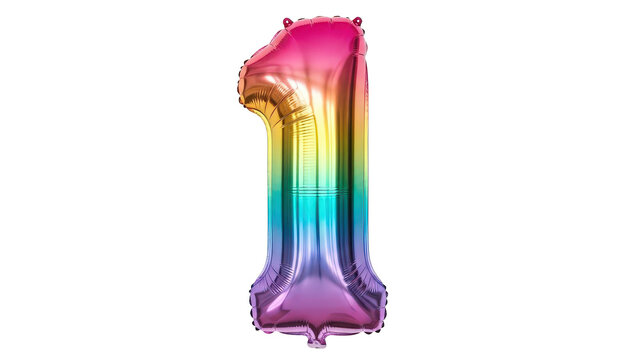 colorful number one balloon png number 1 foil balloon png celebration decoration png party balloon png transparent background image