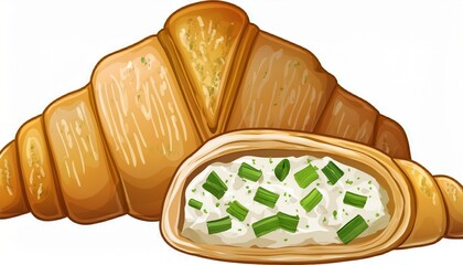 puff pastry triangles filled with feta cheese and leek