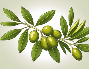 isolated olive branch
