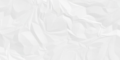 Obraz premium Crumple crushed white paper obsolete rumple craft design. wrinkle ripped creased crumple aged closeup recycled document grunge paper background.