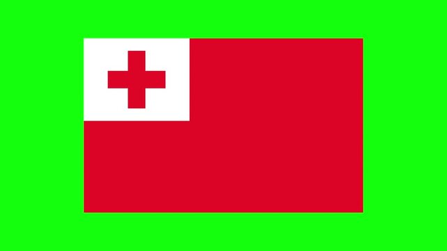 Tonga Flag Animation on Green Screen &ndash; Kingdom of Tonga National Flag Motion Graphic