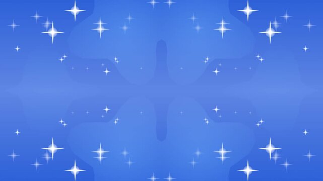 A blue background with white starburst effects and a subtle gradient, ideal for motion graphics with a celestial and magical feel.