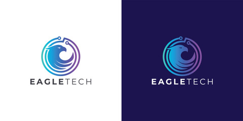 Modern Eagle Tech Logo Design for Digital and Technology Branding