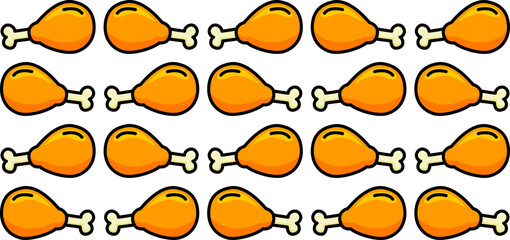 seamless pattern with chicken leg vector
