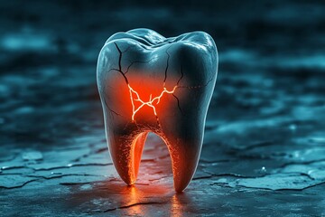 Artistic cracked tooth with visible damage