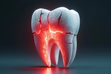 Conceptual illustration of a damaged cracked tooth