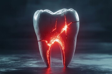 Artistic cracked tooth with visible damage