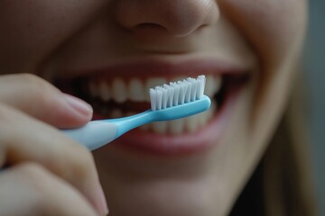 Person using electric toothbrush