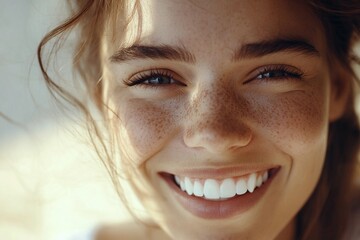 Smiling woman feeling relieved after successful dental care