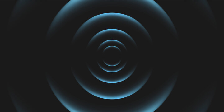 Sound wave. Signal concentric circle. Round light effect. Wifi range. Radio station signal. Water ripple with circle waves. A place or a painful point. Radar screen. Vector effect.