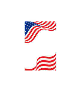 Vertical frame for 4th of July banner, poster and greeting card. American flag background design. US 250th anniversary frames series.