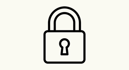 Simple black and white illustration of a locked padlock symbolizing security and protection.