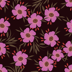 Abstract seamless floral pattern. Spring Trendy flowers print, Plant background, design for fabric, cloth design, covers, wallpapers, print, scrapbooking