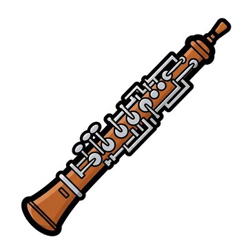 Illustration of a Clarinet Musical Instrument.