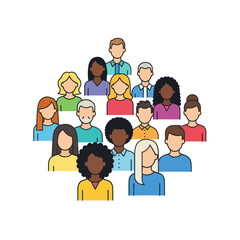 Diverse group of people avatar icons community representation