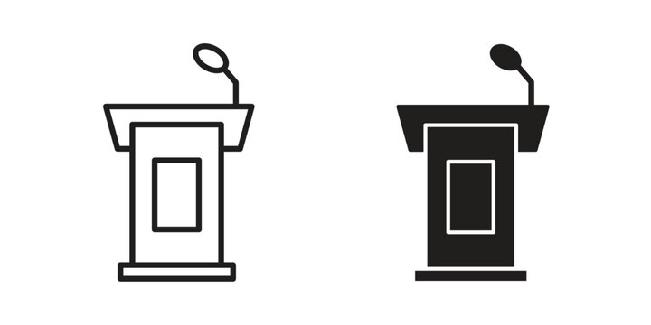 Lectern icon concept template. linear or solid icon collection