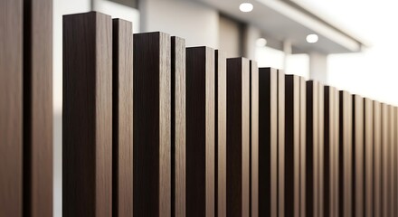 Obraz premium Modern dark wood vertical slat fence detail