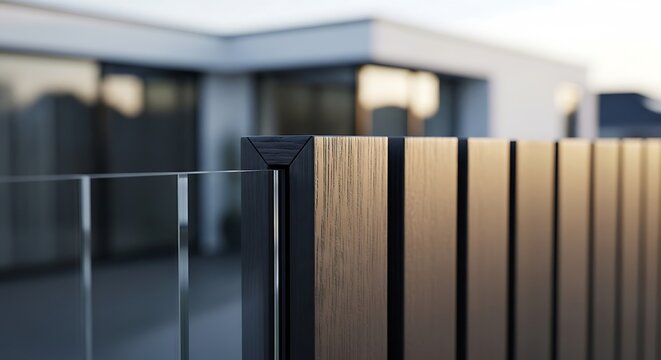 Modern Composite Fence with Glass Inset