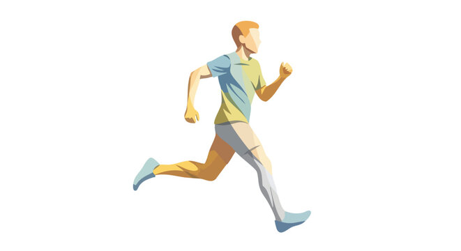 Abstract Velocity: Geometric Runner Symbolizing Business Momentum and Fast Track Execution