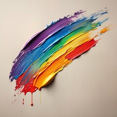 Rainbow Brushstroke A single sweeping brushstroke that transitio