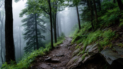 Fototapeta premium Summer landscape. Beautiful summer mountain panorama. Natural background USA. Green mountains and layers of hills. Election day in USA. America day. Festive mood on President's day