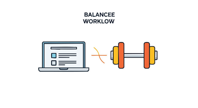 Strategic Workflow Balance Icon: Optimizing Corporate Productivity through Wellness and Employee Well-being Initiative