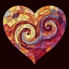 A heart with waves that create a mosaic illustrating the fragmen